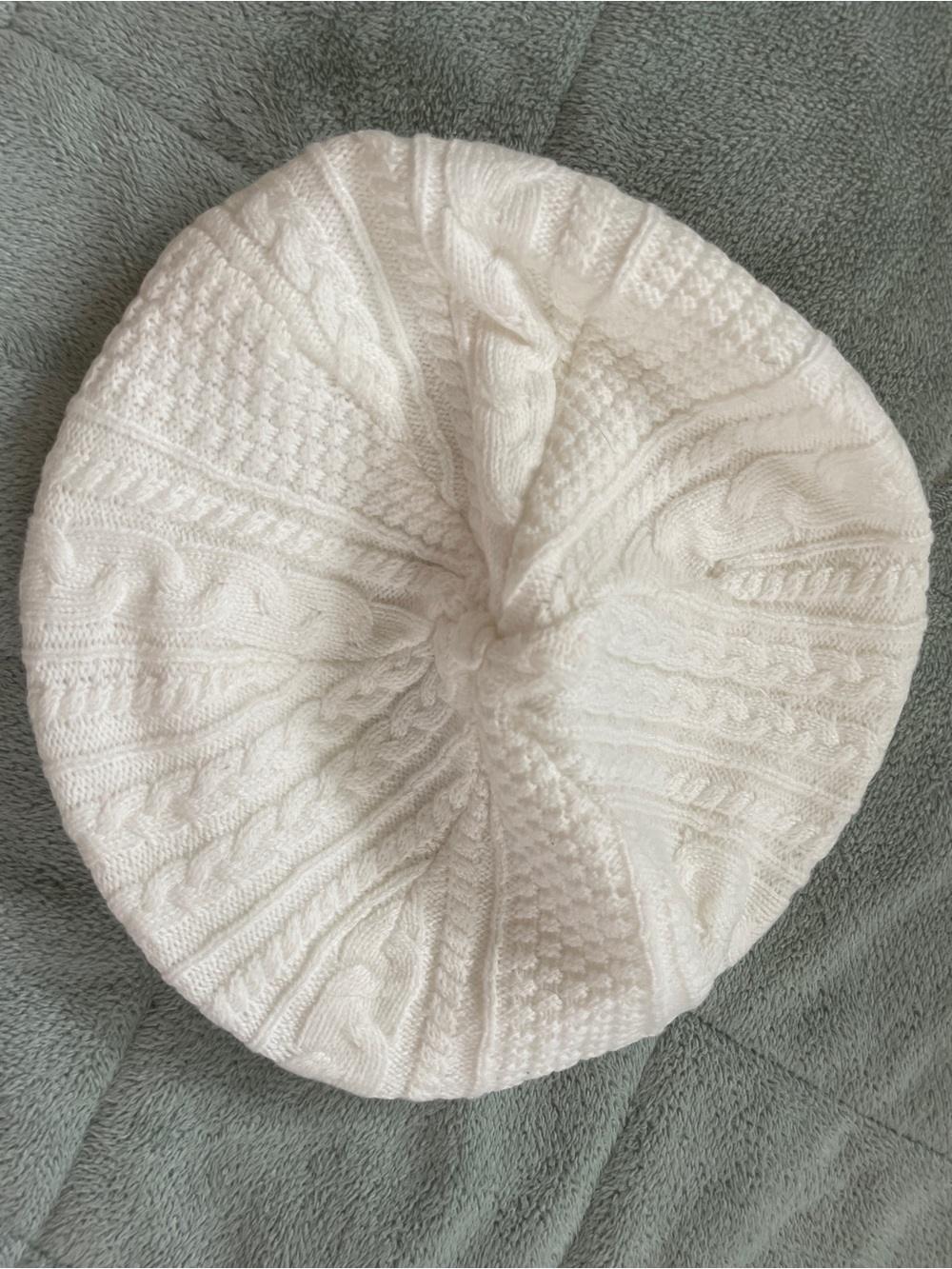 Janie and Jack Cream Cable Knit Beret